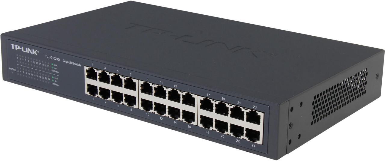 TP-Link 24-Port Gigabit Ethernet Unmanaged Switch | Plug and Play | Desktop/Rackmount | Fanless | Limited Lifetime (TL-SG1024D)