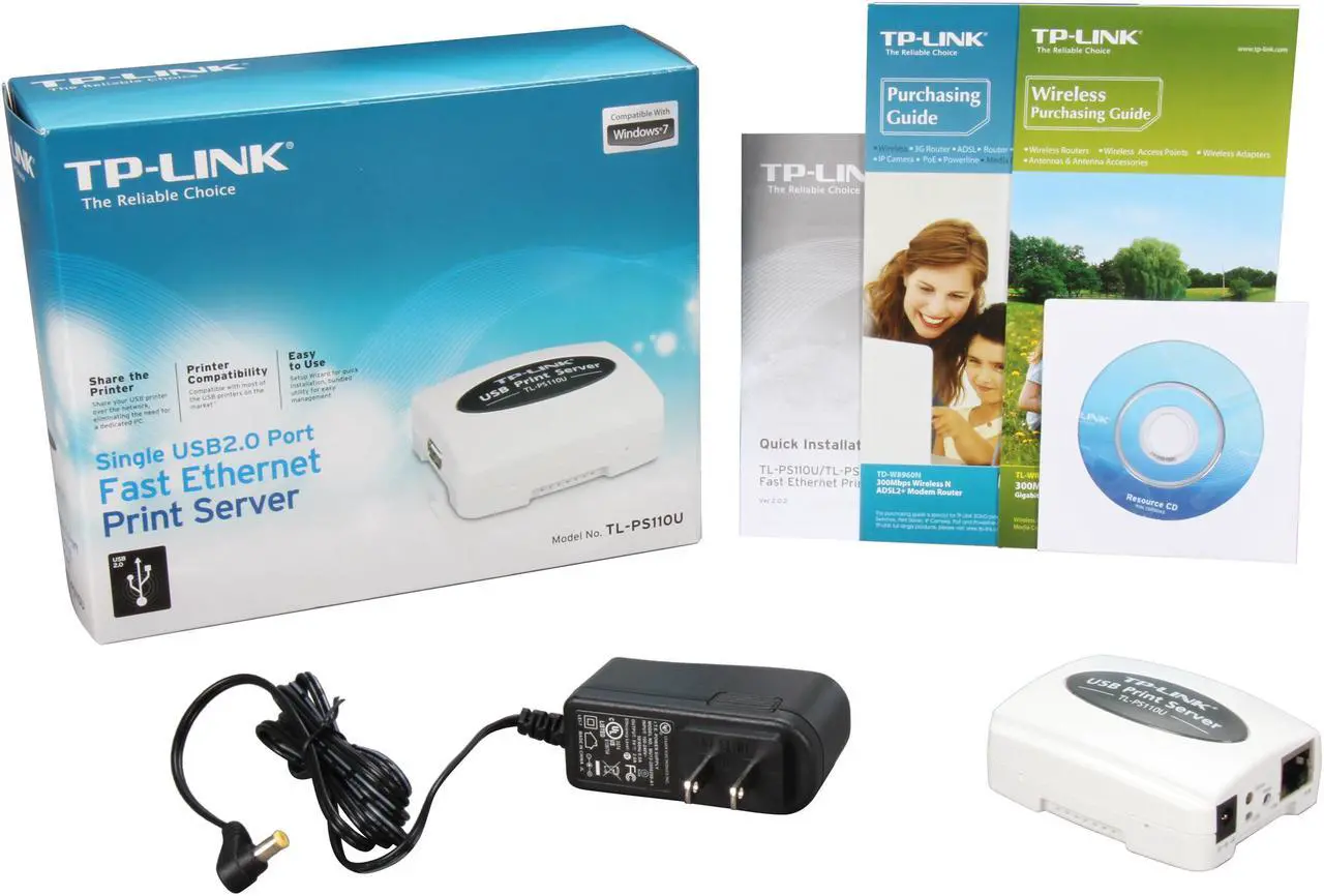 Alt view image 5 of 5 - TP-Link TL-PS110U Fast Ethernet Print Server RJ45 USB 2.0