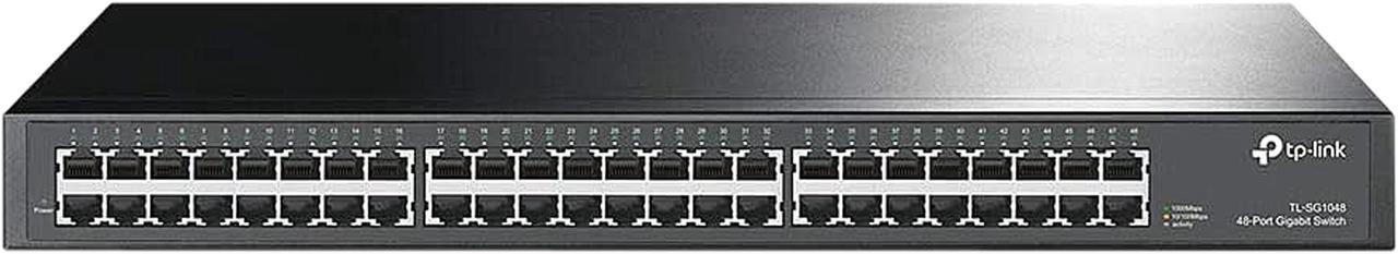 TP-Link 48 Port Gigabit Ethernet Switch | Plug and Play | Sturdy Metal w/ Shielded Ports | Rackmount | Fanless | Lifetime Protection | Traffic Optimization | Unmanaged (TL-SG1048)