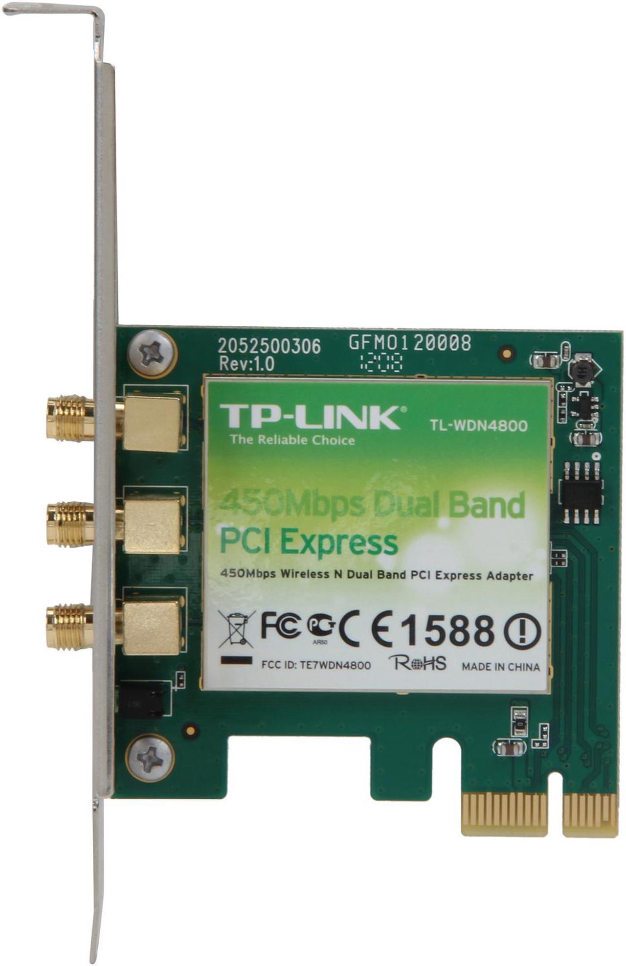 Alt view image 3 of 4 - TP-LINK TL-WDN4800 Dual Band Wireless N900 PCI Express Adapter, 2.4 GHz 450 Mbps / 5 GHz 450 Mbps, IEEE 802.1a/b/g/n, WEP / WPA / WPA2, Plug & Play in Windows 8