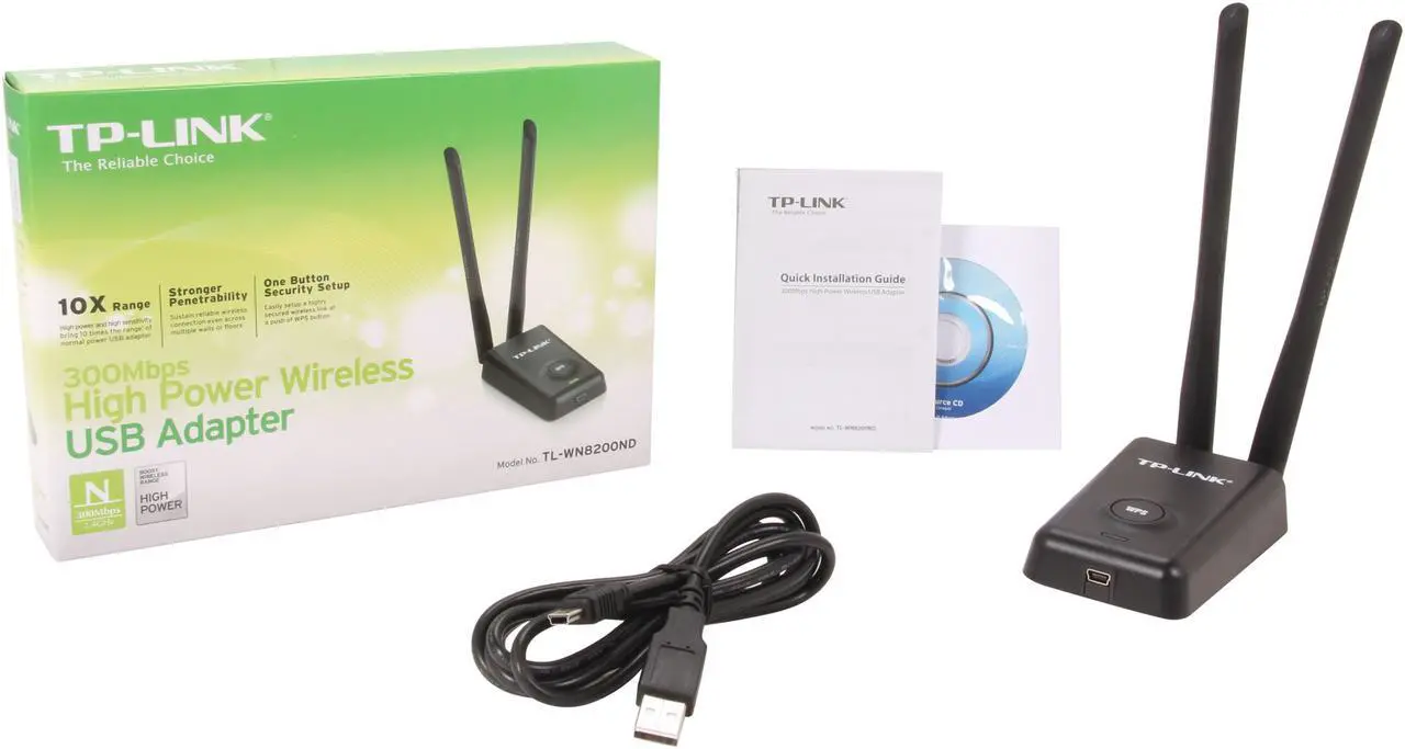 Alt view image 7 of 6 - TP-Link TL-WN8200ND High Power Wireless Adapter IEEE 802.11b/g/n Mini USB Up to 300Mbps Wireless Data Rates