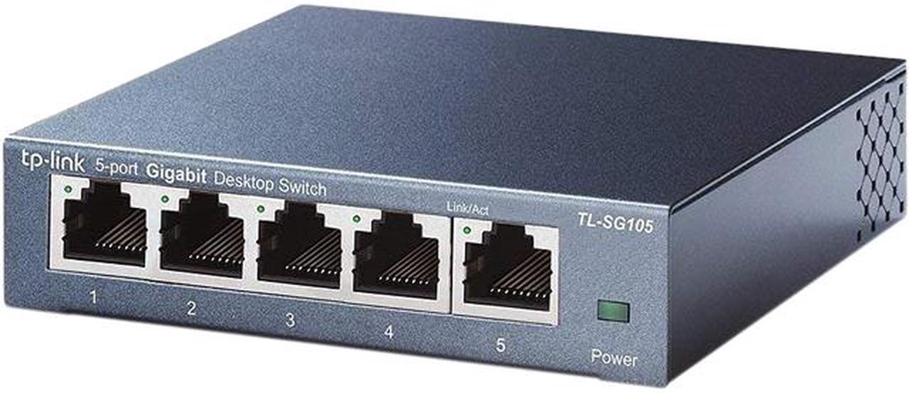 TP-Link 5 Port Gigabit Ethernet Network Switch - Ethernet Splitter | Plug & Play | Fanless | Sturdy Metal w/ Shielded Ports | Traffic Optimization | Unmanaged | Limited Lifetime Protection(TL-SG105)