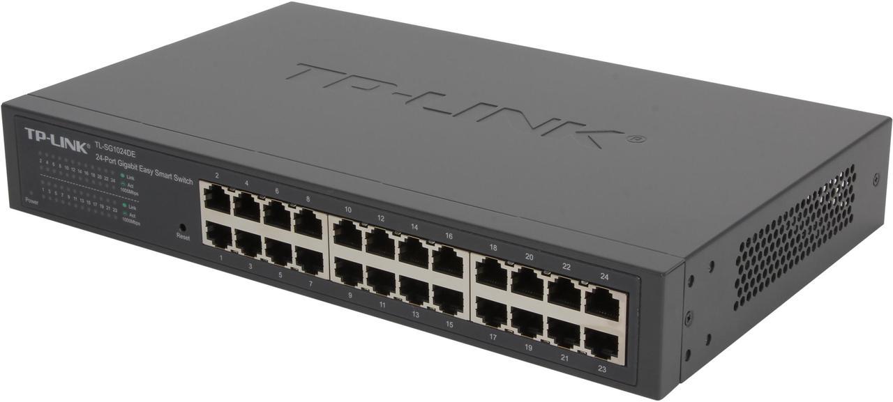 TP-Link 24 Port Gigabit Switch | Easy Smart Managed | Plug & Play | Lifetime Protection | Desktop/Rackmount | Sturdy Metal w/ Shielded Ports | Support QoS, Vlan, IGMP & Link Aggregation (TL-SG1024DE)