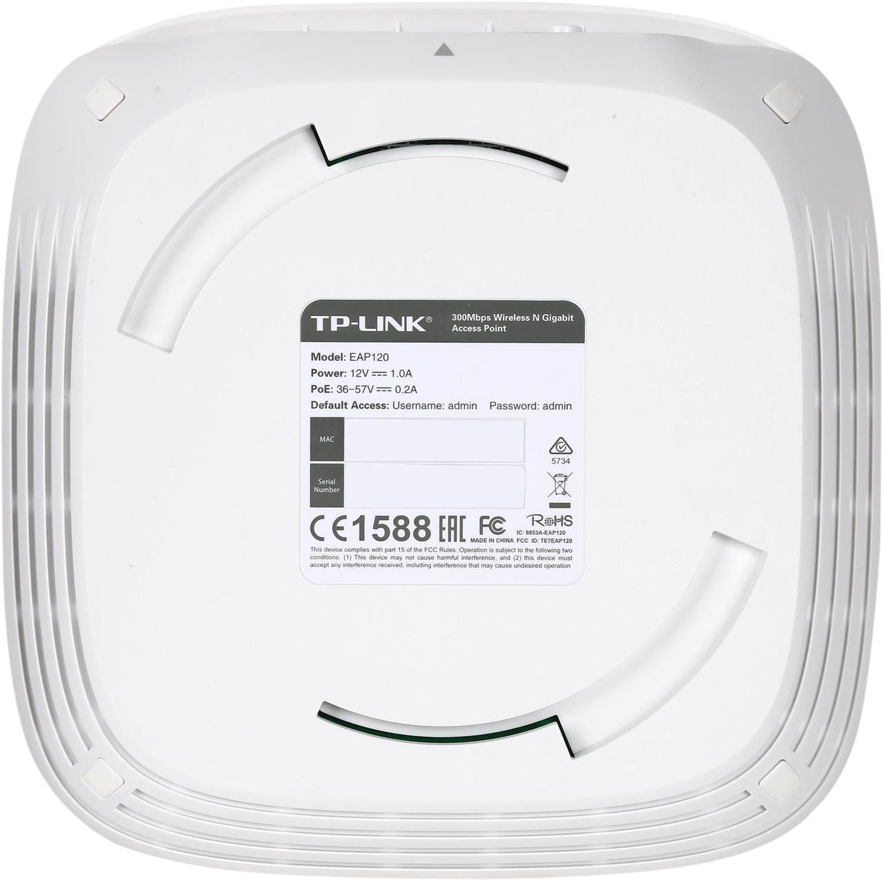 Alt view image 6 of 6 - TP-Link EAP120 300Mbps Wireless N Gigabit Ceiling Mount Access Point