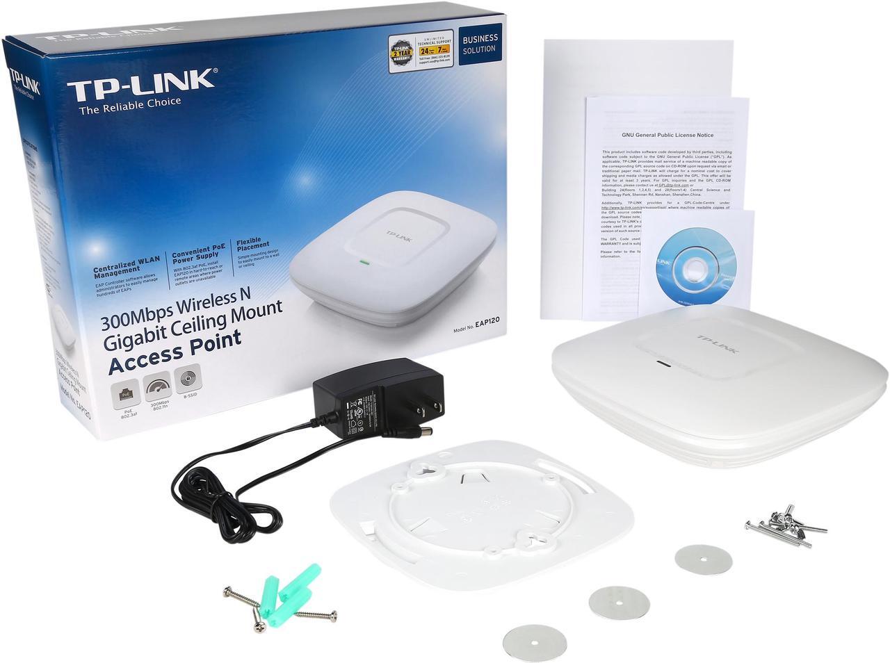 Alt view image 7 of 6 - TP-Link EAP120 300Mbps Wireless N Gigabit Ceiling Mount Access Point
