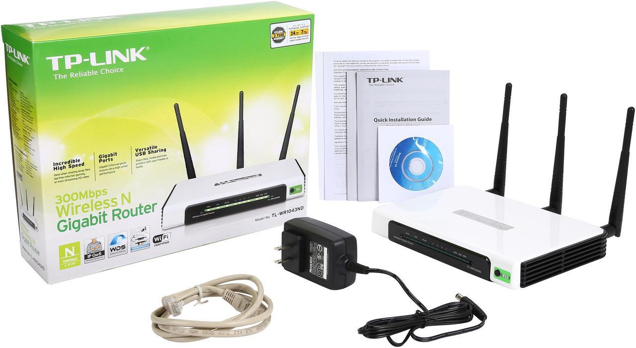 Alt view image 7 of 6 - TP-LINK TL-WR1043ND V1 Wireless N300 Gigabit Router-Certified Refurbished