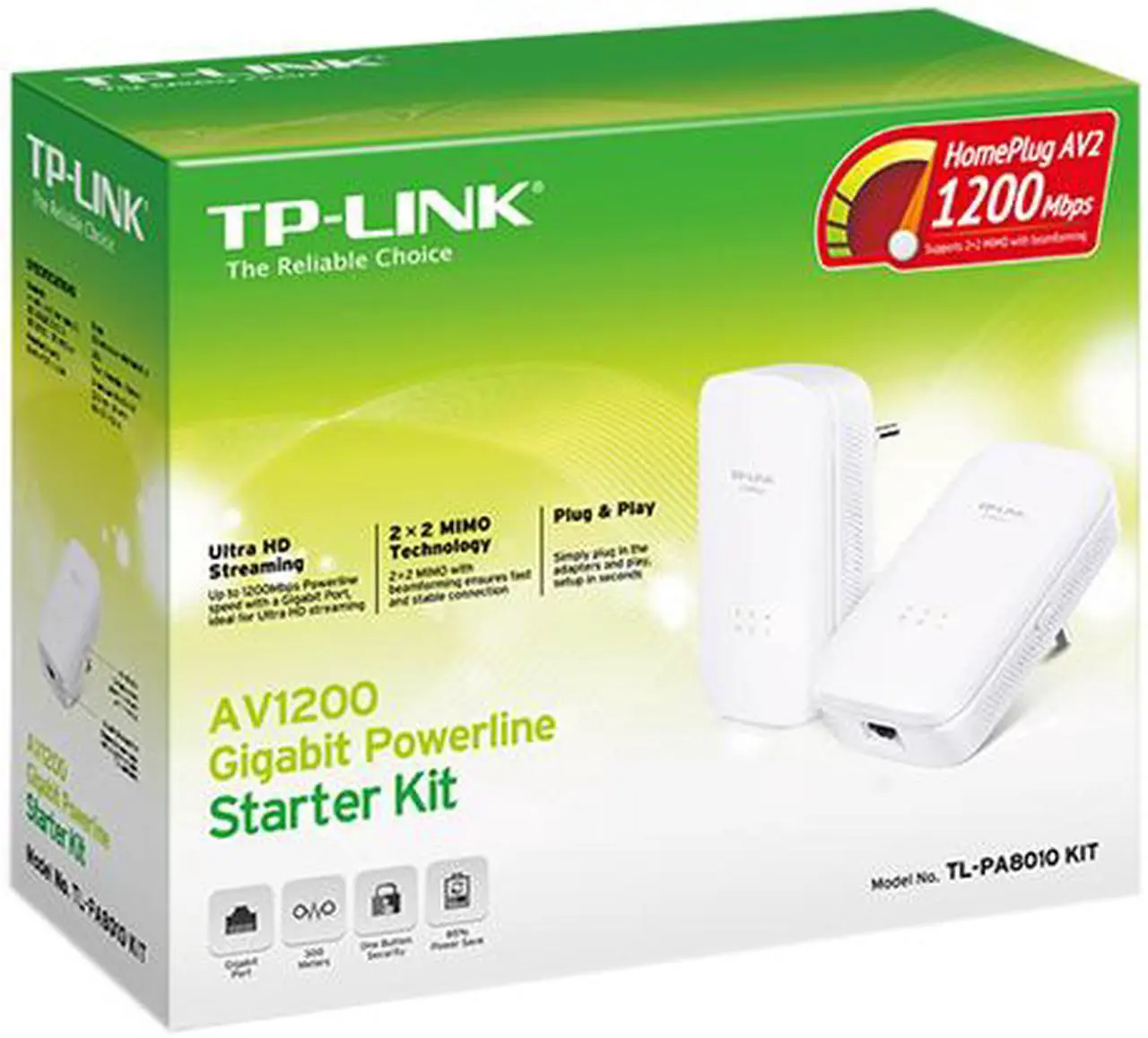 TP-Link TL-PA8033P 1200Mbps 2 Adapters (No WiFi) | | Powerline adapters TP-Link TL-PA8033P 1200Mbps 2 Adapters (No WiFi) | | Powerline adapters