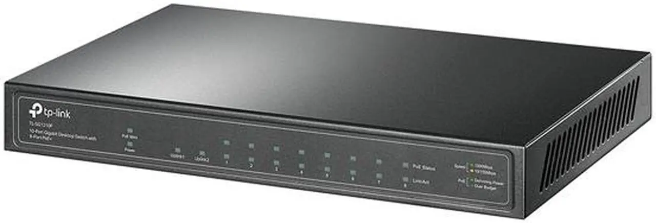 Alt view image 2 of 4 - TP-Link 8 Port Gigabit PoE Switch | 8 PoE+ Ports @63W, w/ 1 Gigabit Port and 1 SFP Slot | Desktop | Plug & Play | Support QoS and IGMP (TL-SG1210P)