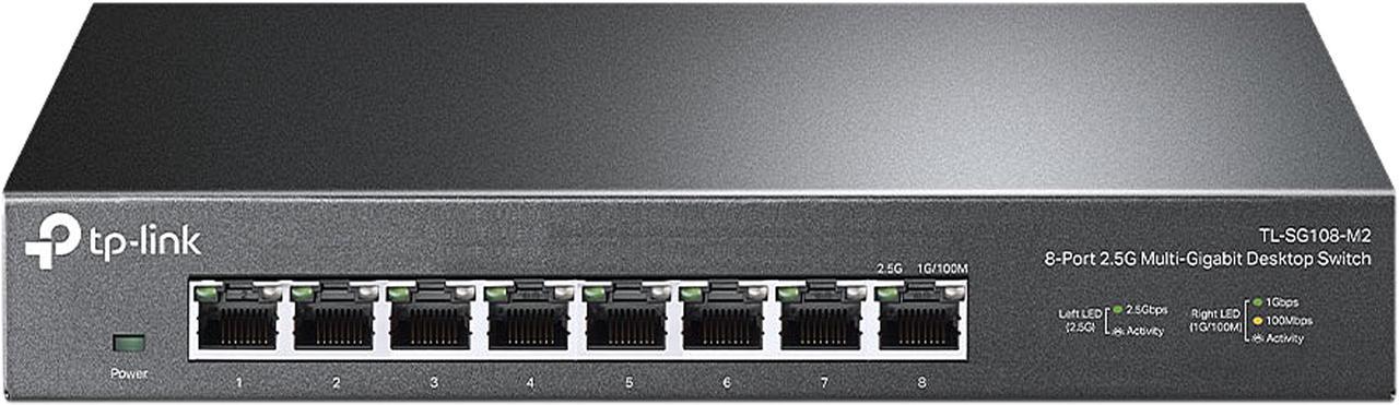 TP-Link TL-SG108-M2 | 8 Port Multi-Gigabit Unmanaged Network Switch, Ethernet Splitter | 2.5G Bandwidth | Plug & Play | Desktop/Wall-Mount | Fanless Metal Design | Limited Lifetime Protection