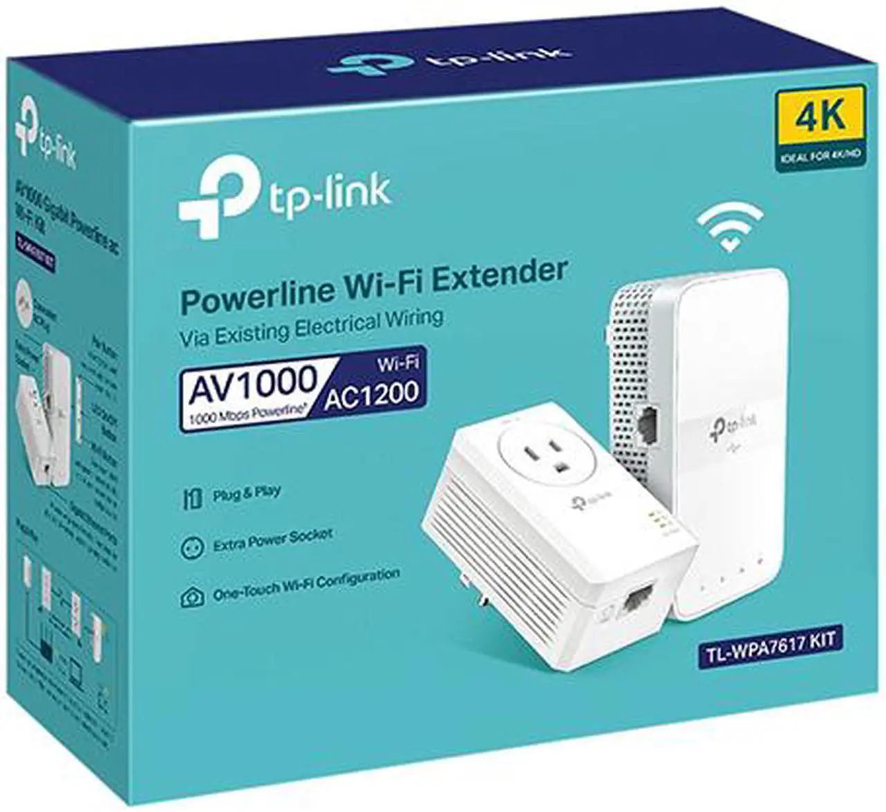 Alt view image 9 of 9 - TP-Link TL-WPA7617 KIT AV1000 Gigabit Passthrough Powerline ac Wi-Fi Kit Powerline: Up to 1000 Mbps
Ethernet: 10/100/1000 Mbps
