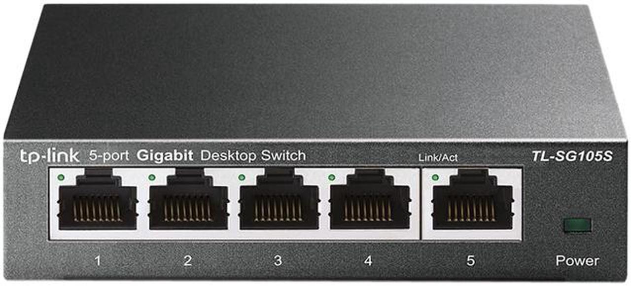 TP-Link TL-SG105S | 5 Port Gigabit Ethernet Switch | Desktop/Wall-Mount | Plug & Play | Fanless | Sturdy Metal | Limited Lifetime Protection | 802.1p/DSCP QoS & IGMP Snooping | Compact Design