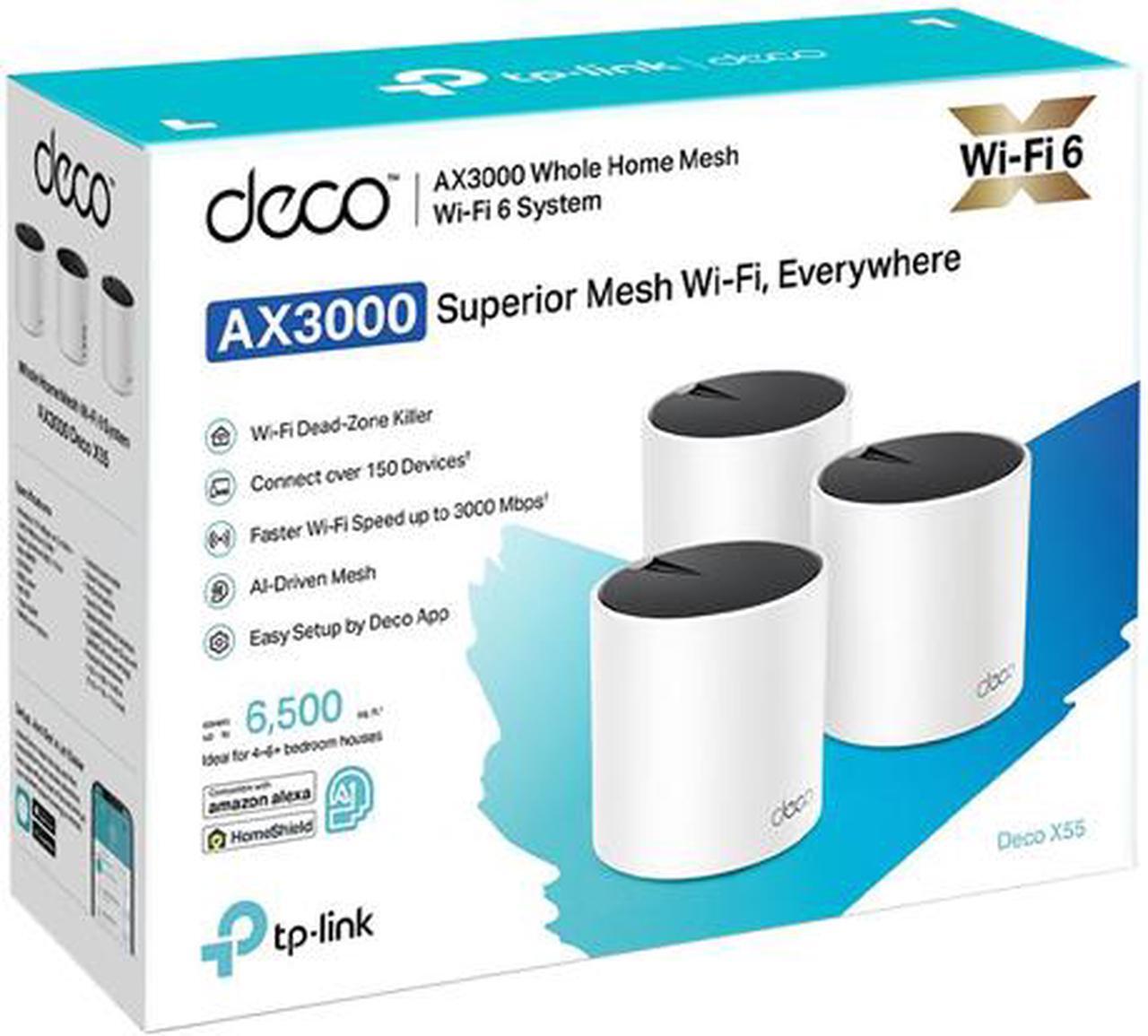 Alt view image 9 of 8 - TP-Link AX3000 Whole Home Mesh WiFi 6 System, Dual-Band with Smart Antennas, MU-MIMO, HomeShield Security Deco X55(3-Pack)