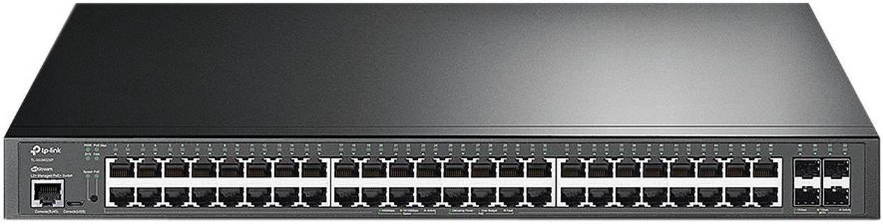 TP-Link JetStream 48-Port Gigabit and 4-Port 10GE SFP+ L2+ Managed Switch with 48-Port PoE+