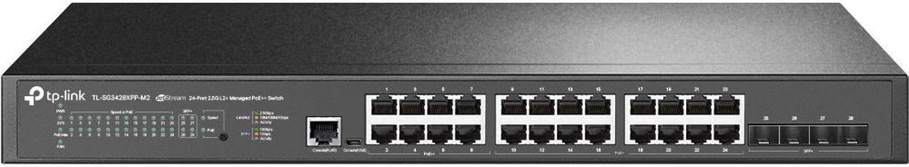 TP-Link TL-SG3428XPP-M2 JetStream 24-Port 2.5GBASE-T and 4-Port 10GE SFP+ L2+ Managed Switch with 16-Port PoE+ & 8-Port PoE++