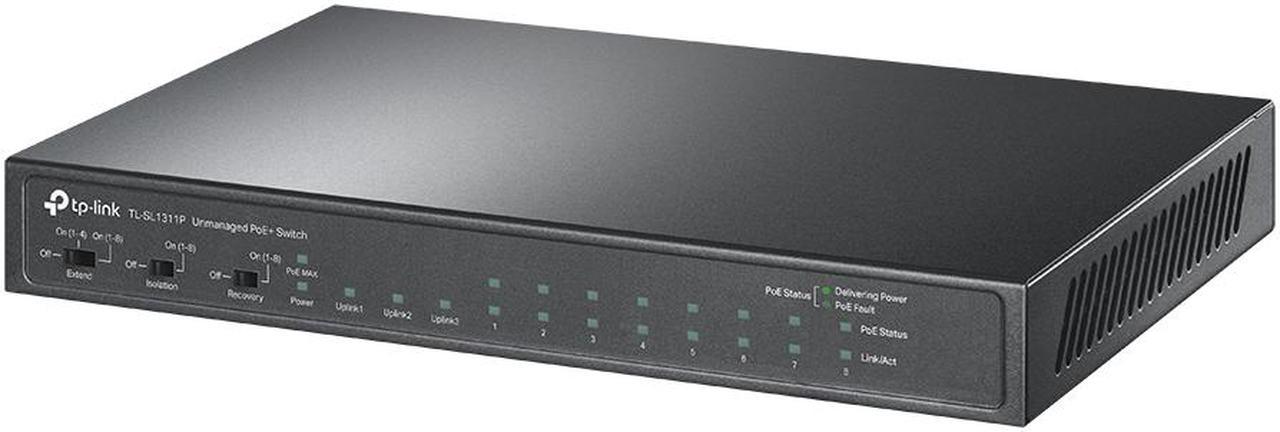 TP-Link TL-SL1311P PoE 8-Port 10/100Mbps + 3-Port Gigabit Desktop Switch with 8-Port PoE+