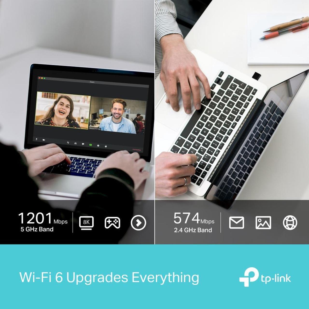 Alt view image 3 of 5 - TP-Link Nano USB Wi-Fi 6 AX1800 Nano Dual Band USB Adapter for PC - Archer TX20U Nano