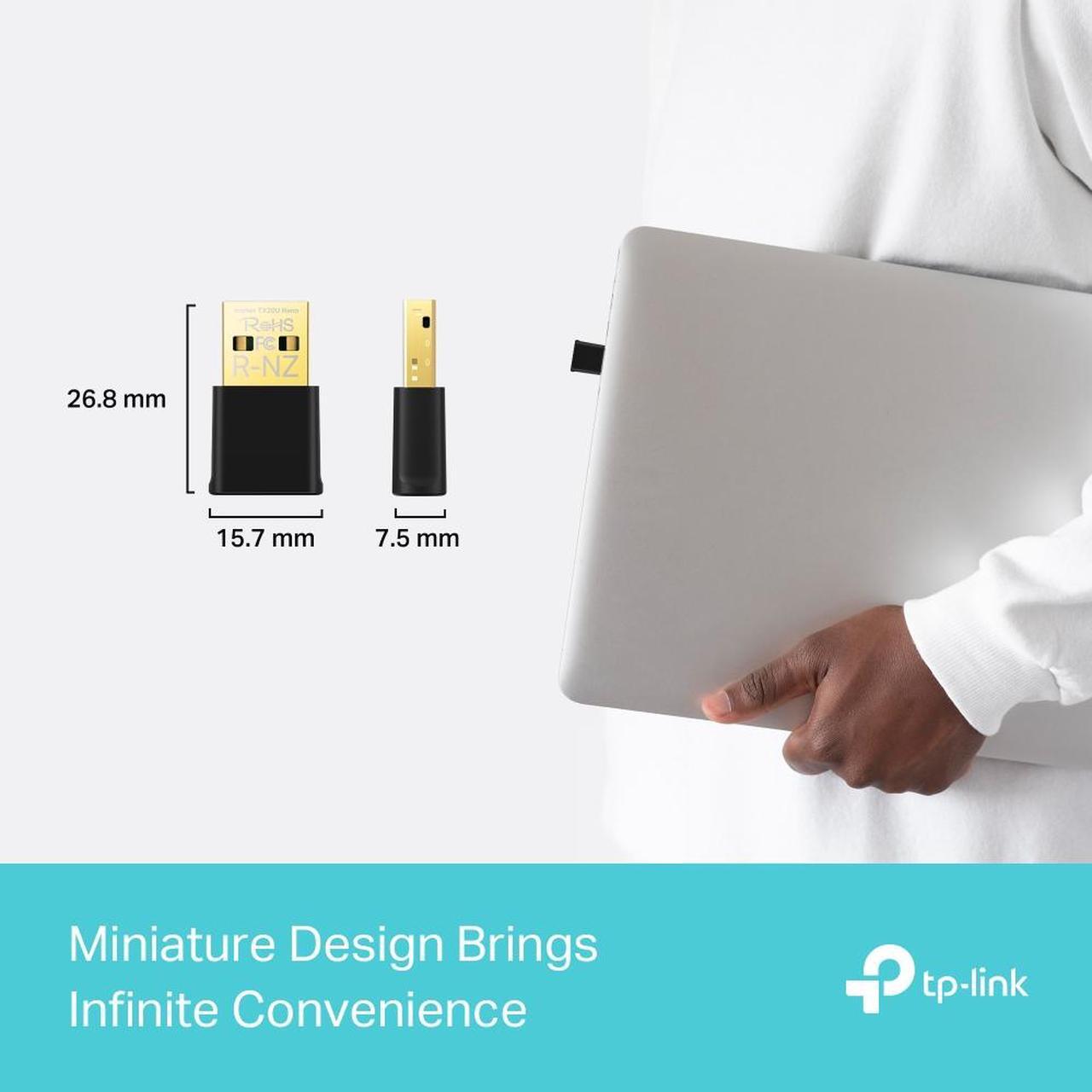 Alt view image 4 of 5 - TP-Link Nano USB Wi-Fi 6 AX1800 Nano Dual Band USB Adapter for PC - Archer TX20U Nano