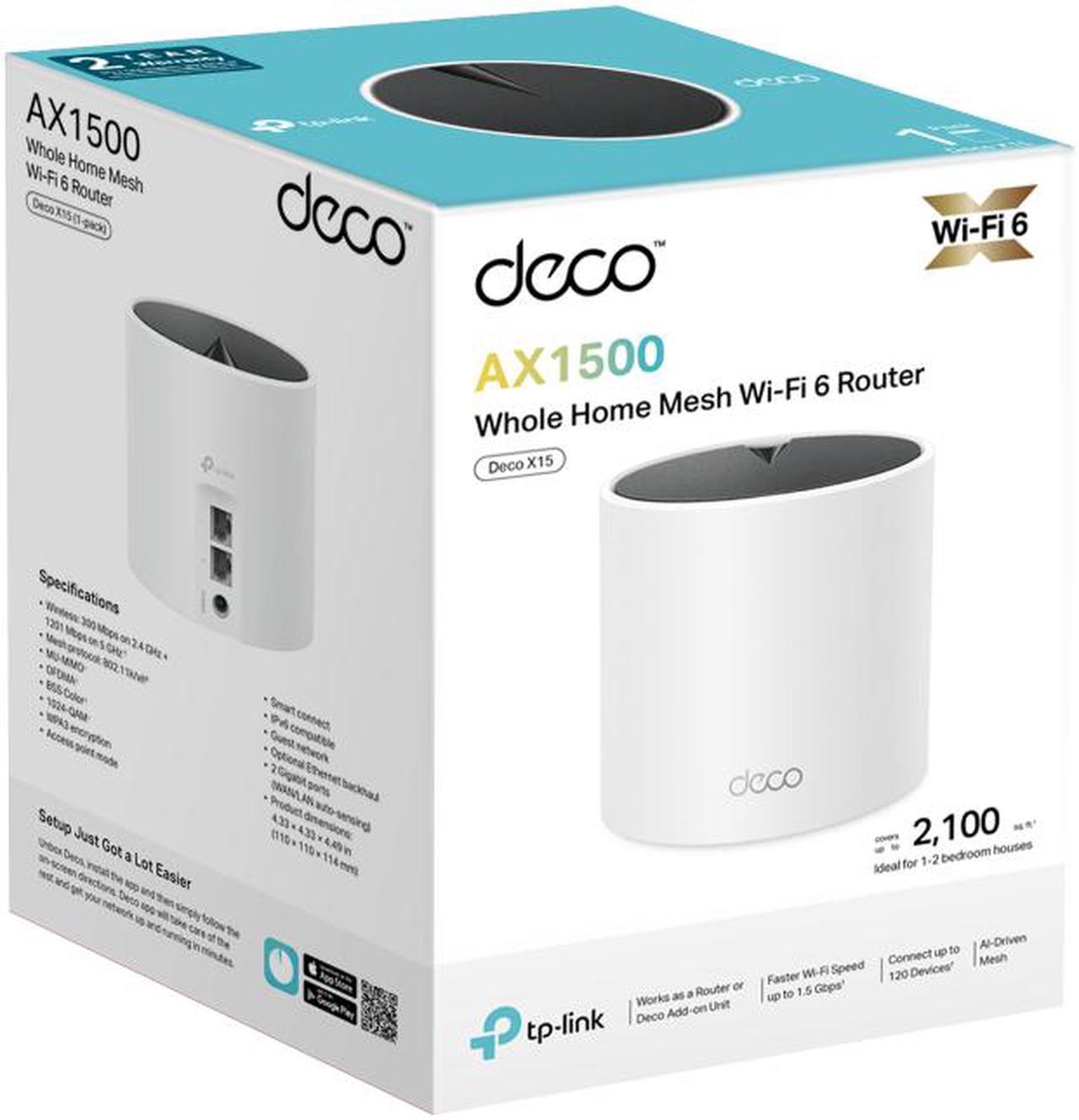 Alt view image 9 of 9 - TP-Link Dual-Band AX1500 WiFi 6 Mesh Wi-Fi System (Deco X15) | Replaces Routers and Extenders | Covers up to 2,100 sq.ft. | 2 Gigabit ports per unit, supports Ethernet Backhaul | 2024 Release (1-Pack)