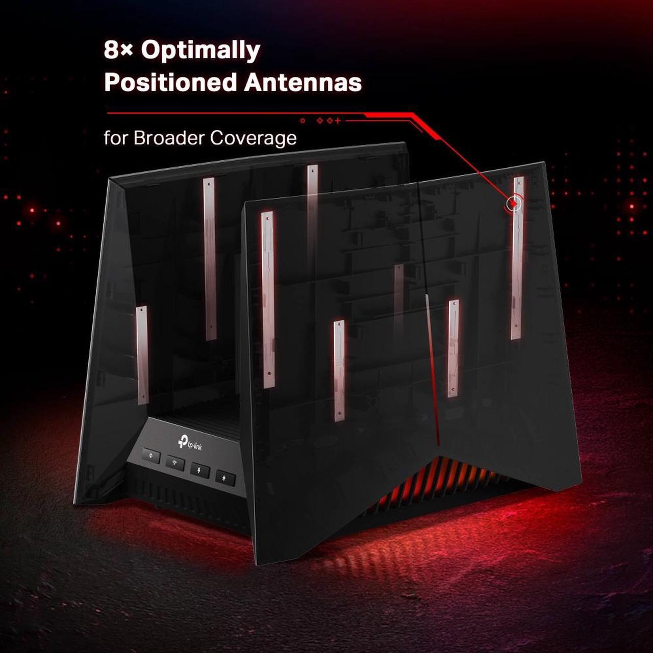 Alt view image 7 of 10 - TP-Link Tri-Band BE19000 Wi-Fi 7 Gaming Router Archer GE800 | 12-Stream 19 Gbps | 2×10G + 4×2.5G Ports, USB 3.0 | Quad Acceleration, Dedicated Band for Gaming | Game Panel, RGB
