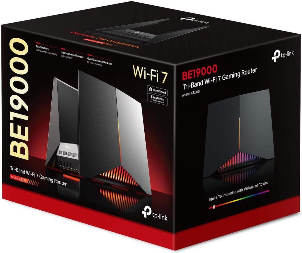 Alt view image 10 of 10 - TP-Link Tri-Band BE19000 Wi-Fi 7 Gaming Router Archer GE800 | 12-Stream 19 Gbps | 2×10G + 4×2.5G Ports, USB 3.0 | Quad Acceleration, Dedicated Band for Gaming | Game Panel, RGB