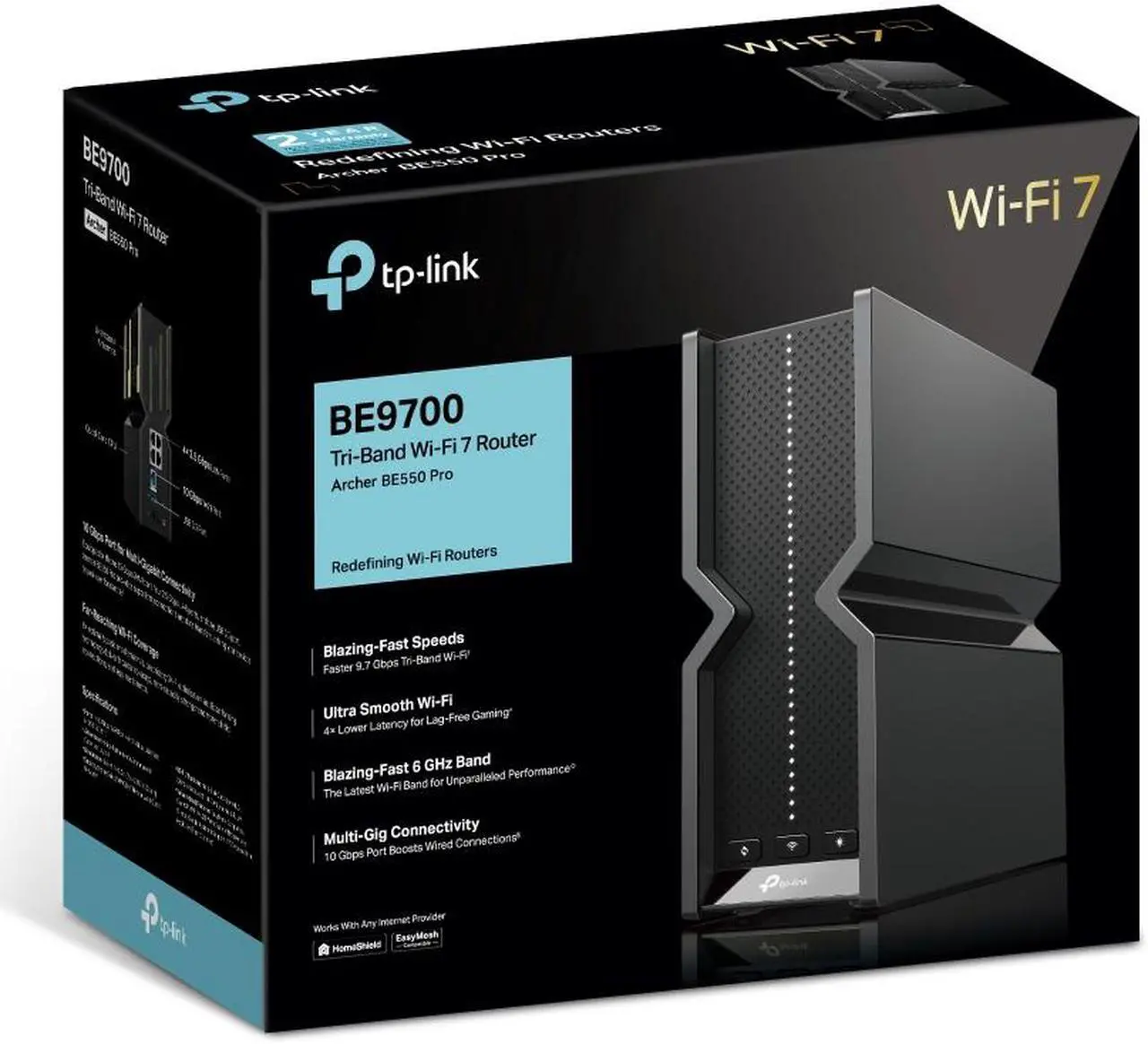 Alt view image 7 of 9 - TP-Link Archer BE550 Pro BE9300 Tri-Band WiFI 7 10G / 2.5G Router