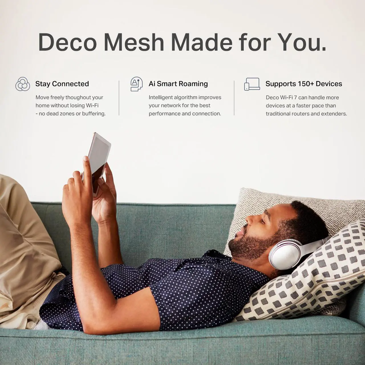 Alt view image 6 of 7 - TP-Link Dual-Band BE3600 WiFi 7 Mesh Wi-Fi System (Deco BE23) | 4-Stream 3.6 Gbps | 160 Mhz Channels | Covers up to 4,500 Sq.Ft | 2× 2.5G Ports Wired Backhaul | VPN,MLO,AI-Roaming, HomeShield (2-Pack)
