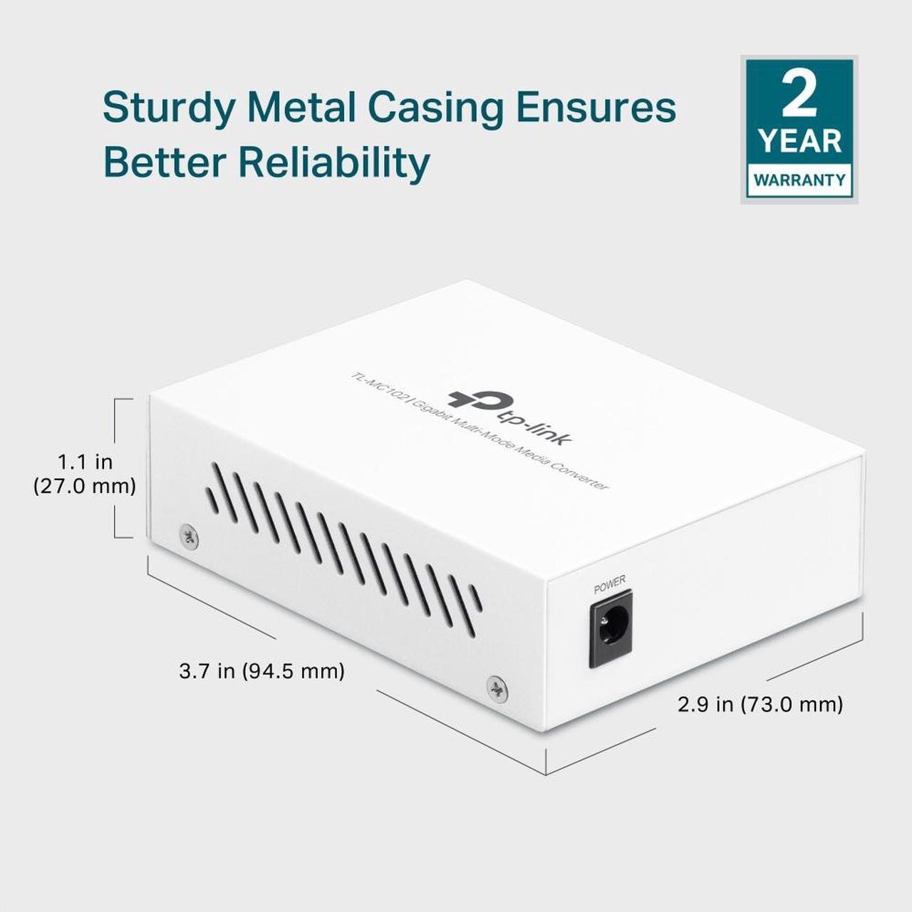 Alt view image 6 of 10 - TP-Link Omada Gigabit Multi-Mode Media Converter, TL-MC102