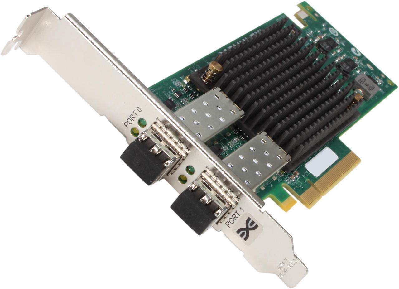 Emulex OCe11102-NM Dual-channel 10GBase-SR (short reach optical) Network Adapter 10Gbps PCIe Express 2.0 x8 10GBASE-SR short wave lasers with LC type connector