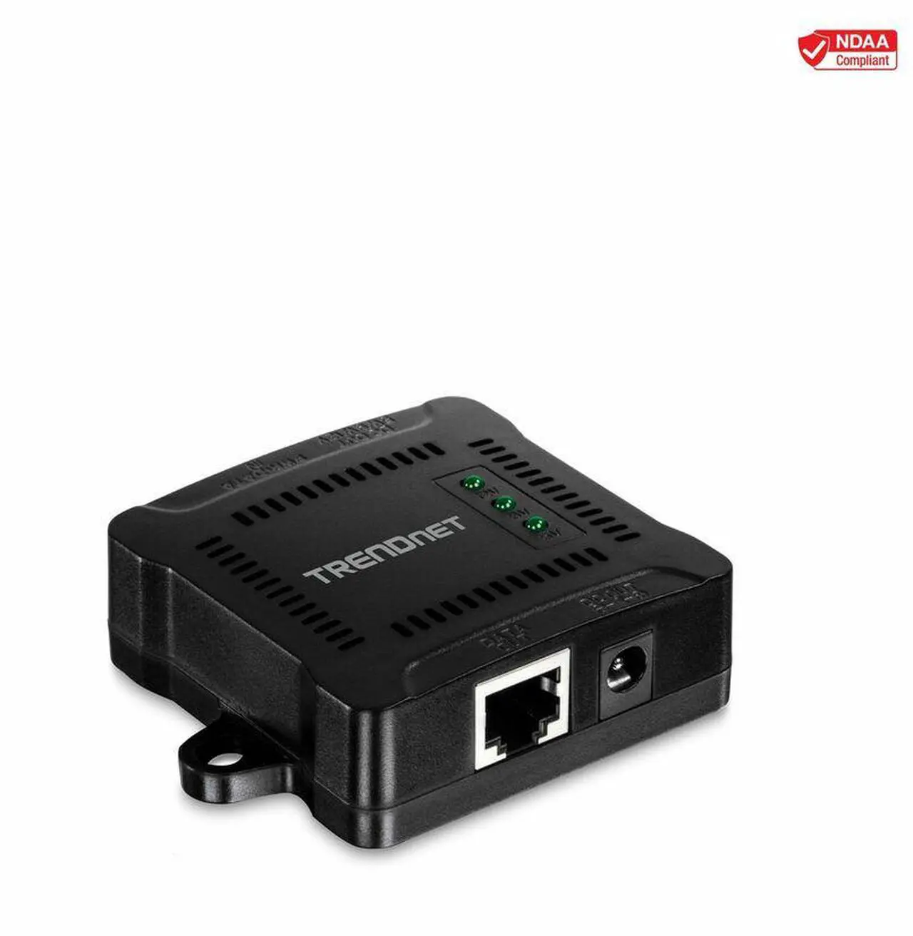 Main image of TRENDnet Gigabit PoE Splitter, 1 x Gigabit PoE Input Port, 1 x Gigabit Output Port, Up to 100m (328 ft), Supports 5V, 9V, 12V Devices, 802.3af PoE Compatible, PoE Powered, Black, TPE-104GS