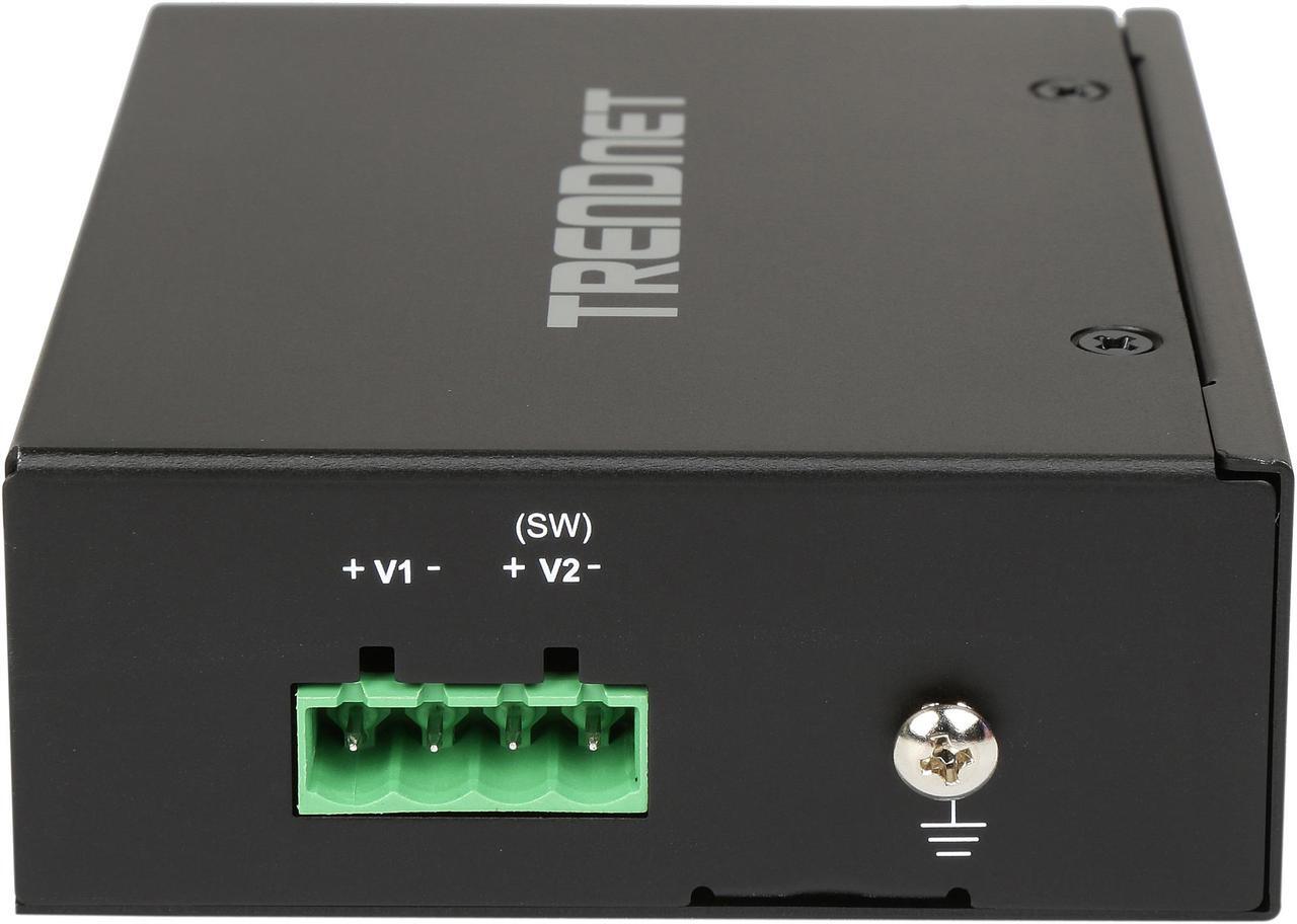 Alt view image 4 of 6 - TRENDnet Hardened Industrial 60W Gigabit PoE+ Injector, DIN-Rail Mount, IP30 Rated Housing, Includes DIN-rail & Wall Mounts, TI-IG60