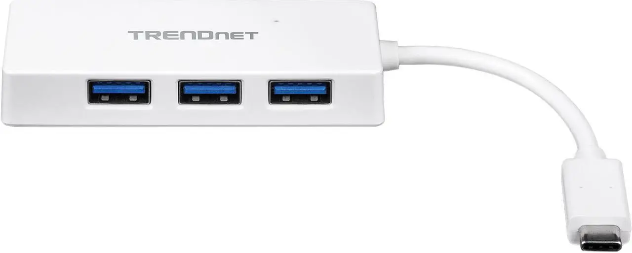 Alt view image 2 of 5 - TRENDnet 4-Port USB C to USB Hub, TUC-H4E, 4 x USB 3.0 Ports, Compact Size USB Type-C Multiport Adapter, Compatible with Windows, Mac OS, Backwards Compatible with USB 2.0, White