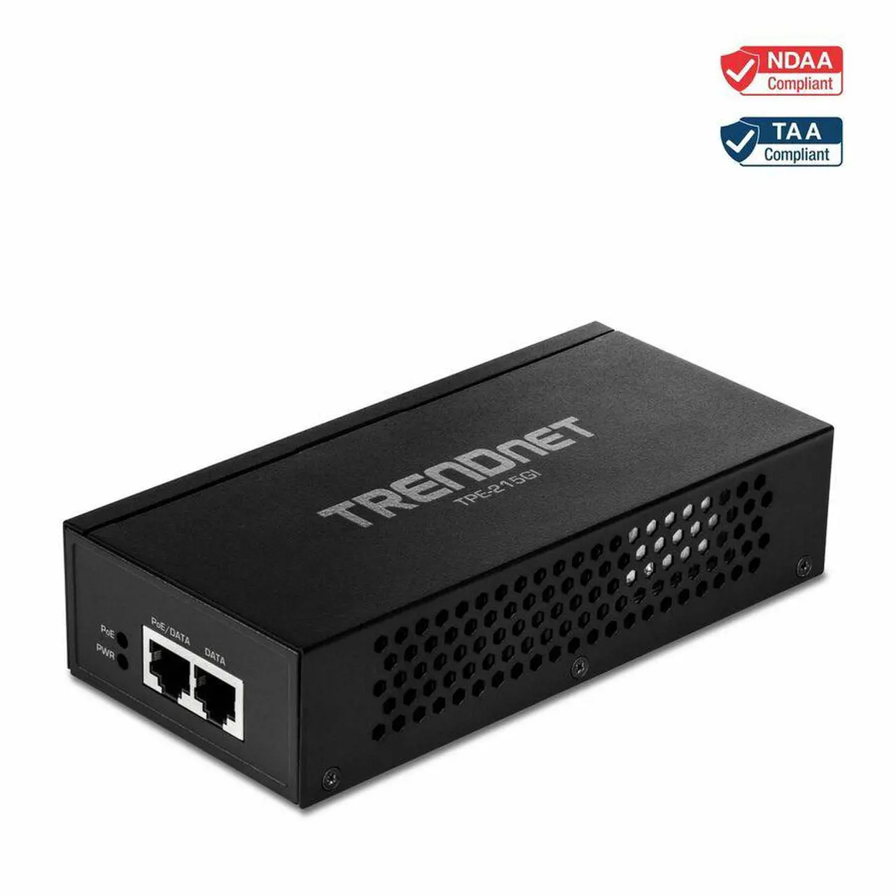 Main image of TRENDnet 2.5G PoE+ Injector, TPE-215GI, PoE (15.4W) or PoE+ (30W), Converts a non-PoE Port to a PoE+ 2.5G Port, 2.5GBASE-T Compliant, Integrated Power Supply, Network a PoE device up to 100m (328 ft.)
