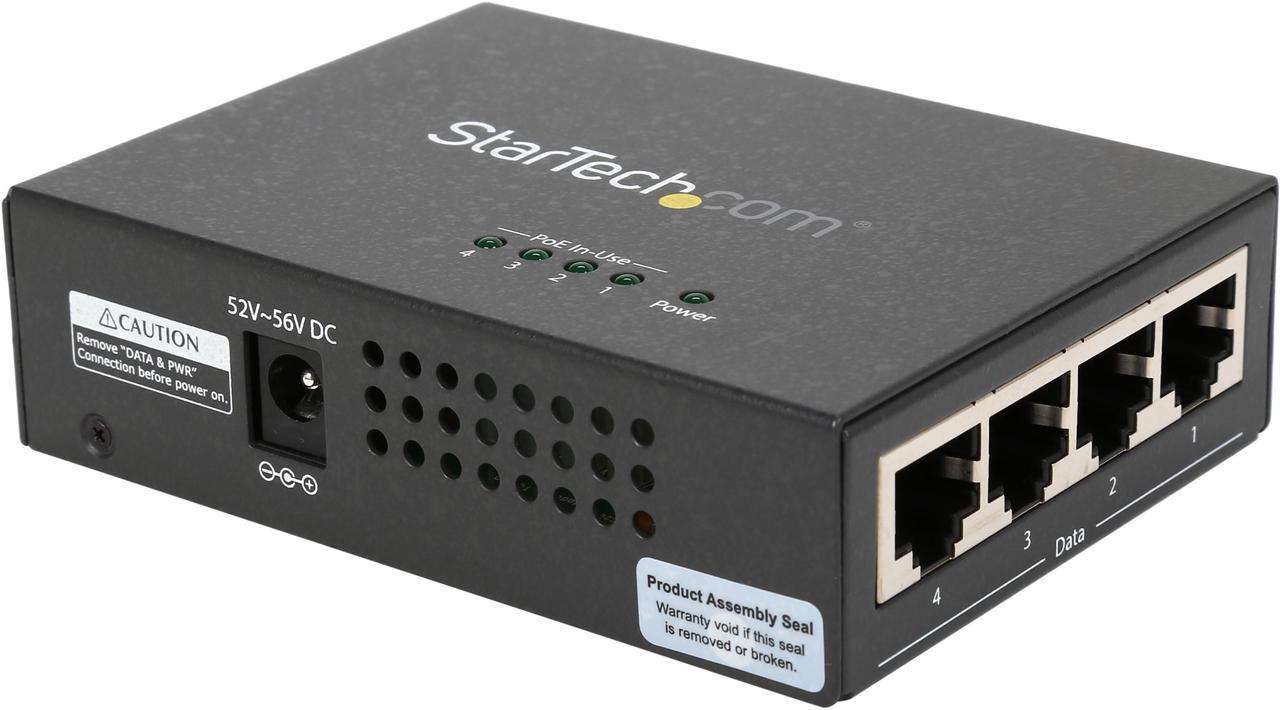 StarTech POEINJ4G 4-port Gigabit midspan - PoE+ injector - 802.3at / af