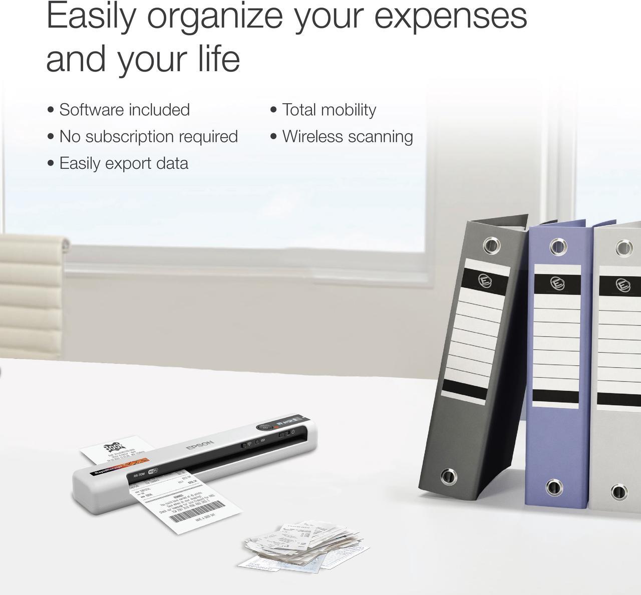Alt view image 9 of 12 - Epson RapidReceipt RR-70W Wireless Mobile Receipt and Color Document Scanner