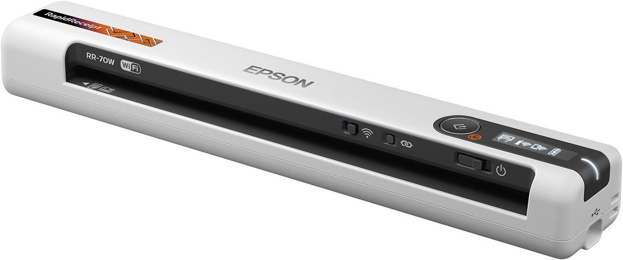Alt view image 2 of 12 - Epson RapidReceipt RR-70W Wireless Mobile Receipt and Color Document Scanner