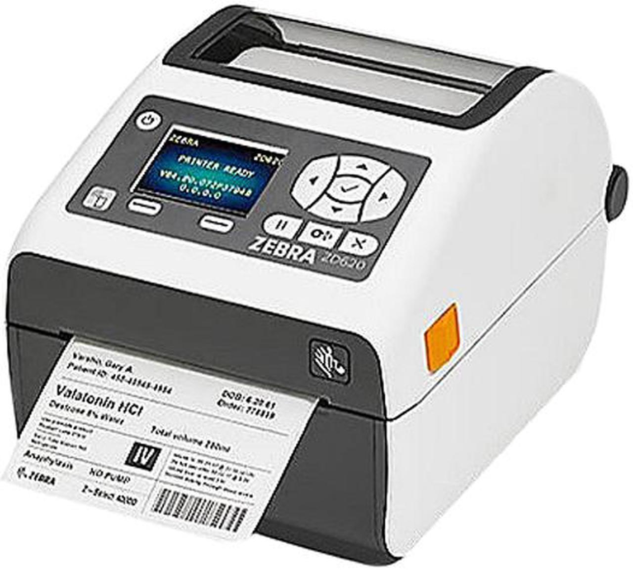 Zebra ZD620d-HC Direct Thermal Desktop Label Printer for Healthcare, LCD, 203 dpi, USB, USB Host, Serial, Ethernet, 802.11, BT USA/Canada, Standard EZPL - ZD62H42-D01L01EZ