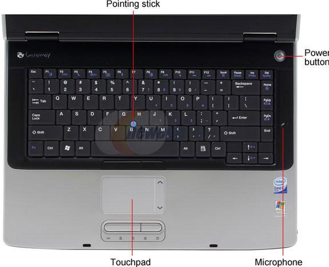 Alt view image 4 of 14 - Gateway Laptop Intel Core 2 Duo T7200 1GB Memory 80GB HDD ATI Mobility Radeon X1400 15.4" Windows XP Professional M465-E(268008-1)