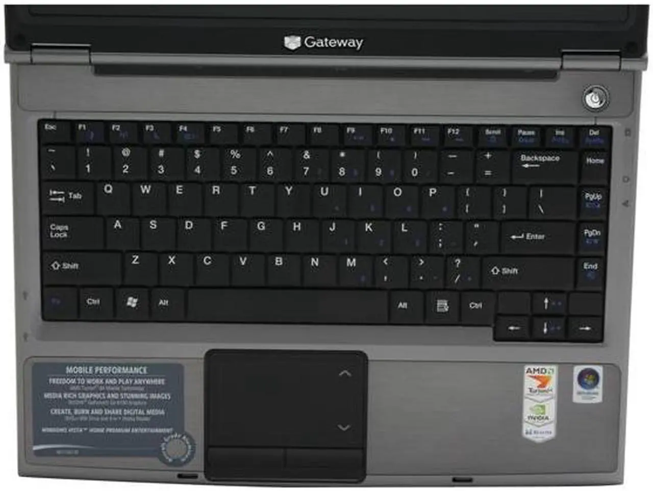Alt view image 4 of 16 - Gateway Laptop AMD Turion 64 MK-38 1GB Memory 120GB HDD NVIDIA GeForce Go 6100 14.1" Windows Vista Home Premium MT3421