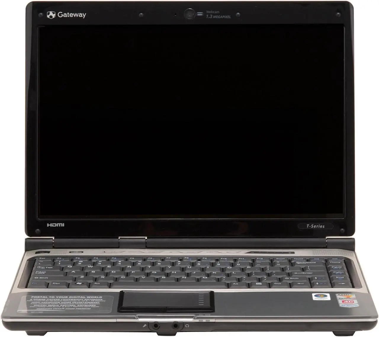 Alt view image 2 of 15 - Gateway Laptop AMD Turion 64 X2 TL-58 1GB Memory 160GB HDD ATI Radeon X1270 14.1" Windows Vista Home Premium T-1622