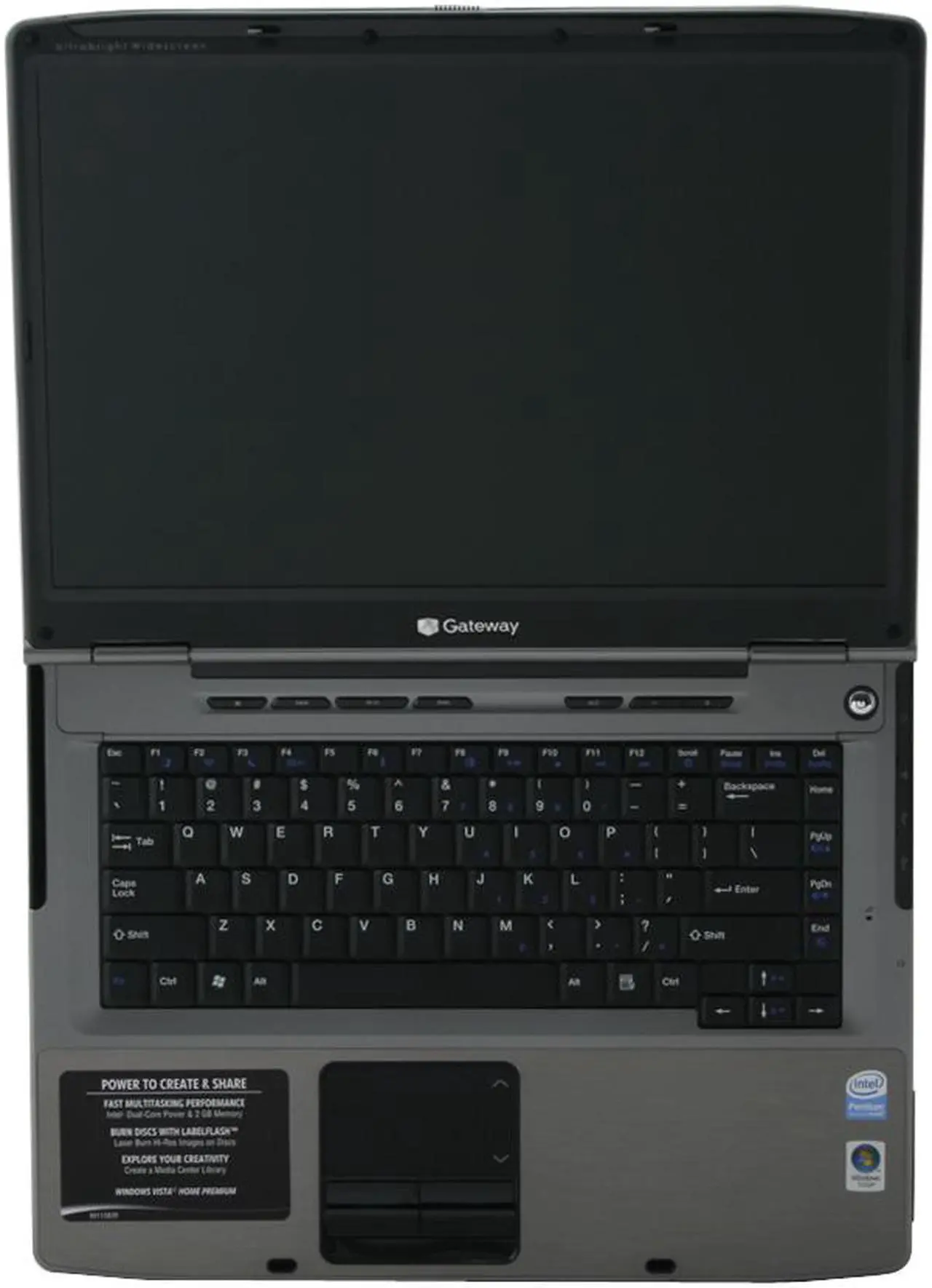 Alt view image 13 of 14 - Gateway Laptop Intel Pentium T2330 2GB Memory 160GB HDD Intel GMA X3100 15.4" Windows Vista Home Premium MT6729