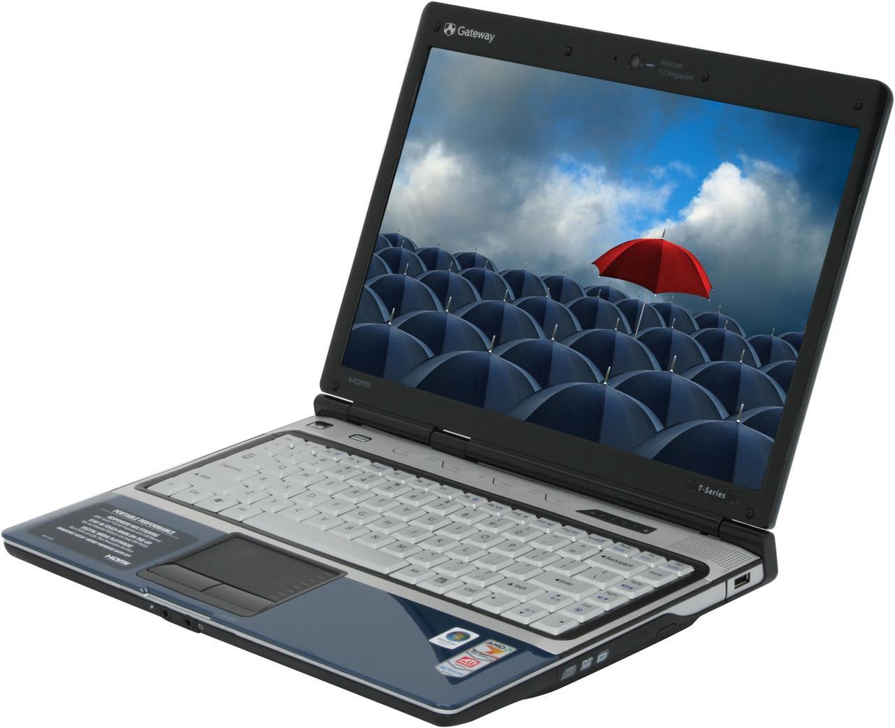 Alt view image 2 of 3 - Gateway Laptop AMD Turion 64 X2 TL-60 3GB Memory 250GB HDD ATI Radeon X1270 14.1" Windows Vista Home Premium T-1623