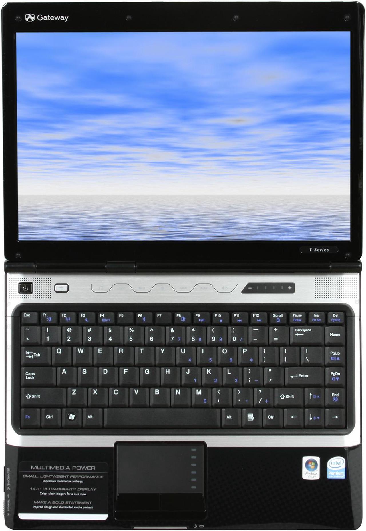 Alt view image 7 of 12 - Gateway Laptop Intel Pentium T3400 2GB Memory 250GB HDD Intel GMA X3100 14.1" Windows Vista Home Premium T-6345U