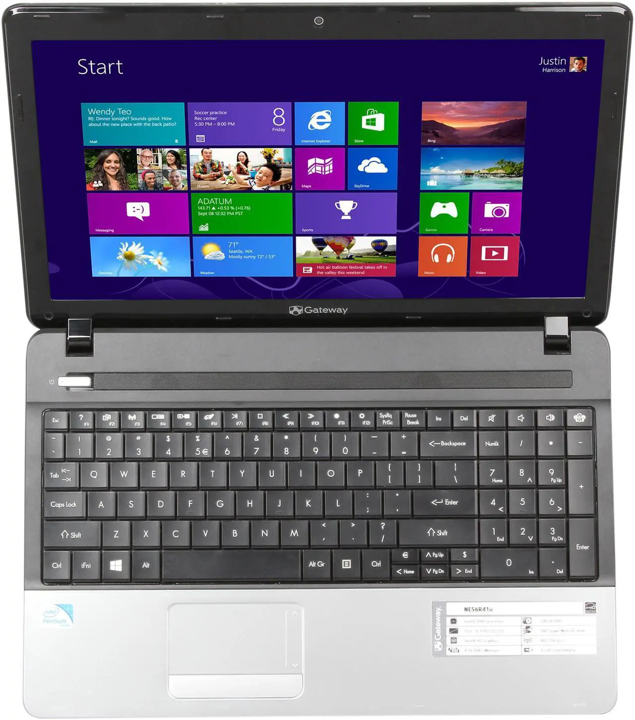 Refurbished Gateway Laptop Intel Pentium B960 4GB Memory 500GB HDD