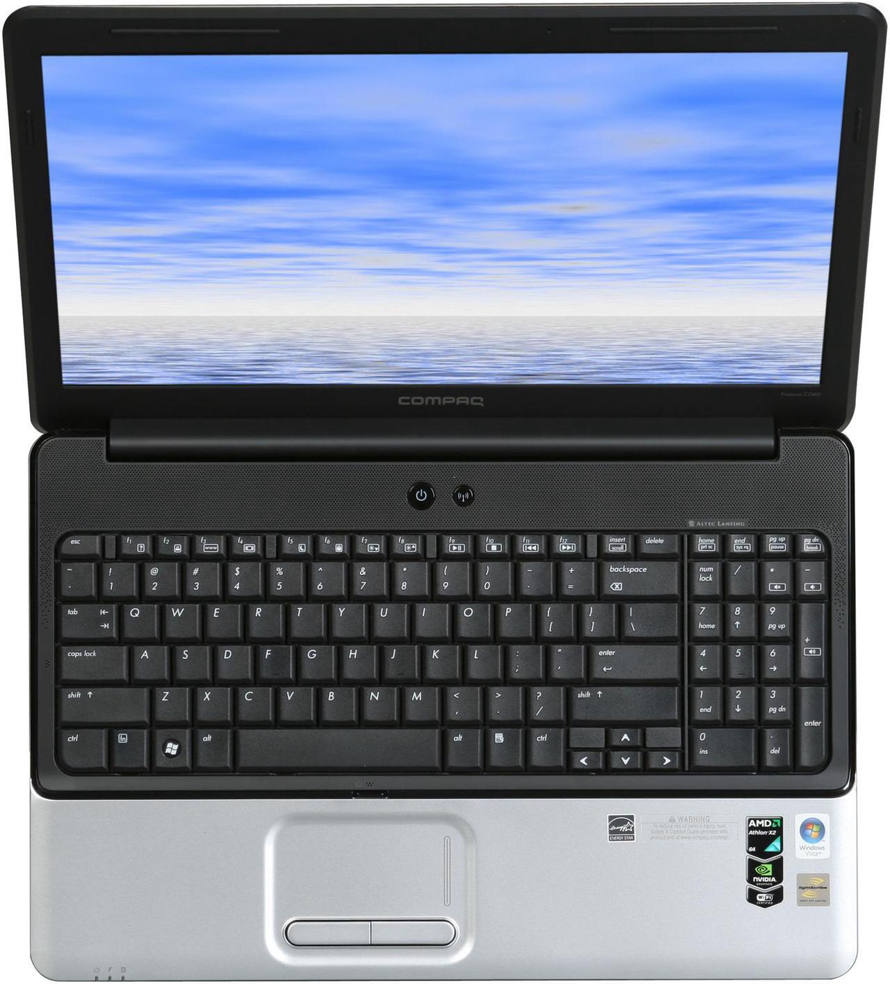 Alt view image 11 of 13 - COMPAQ Laptop Presario AMD Athlon 64 X2 QL-62 2GB Memory 250GB HDD NVIDIA GeForce 8200M 15.6" Windows Vista Home Premium CQ60-210US