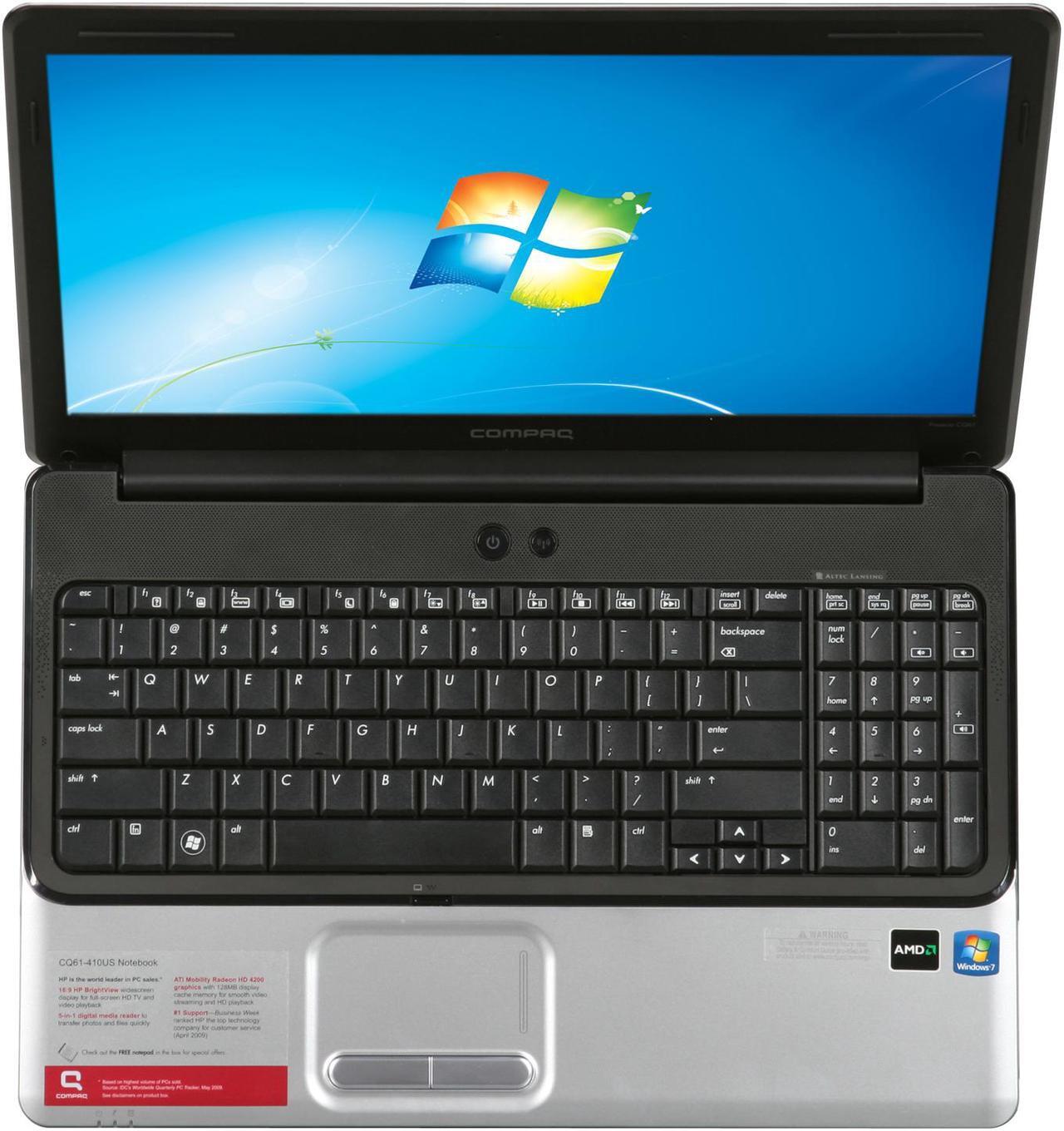Alt view image 6 of 8 - COMPAQ Laptop Presario AMD Sempron M120 2GB Memory 250GB HDD ATI Radeon HD 4200 15.6" Windows 7 Home Premium 64-bit CQ61-410US