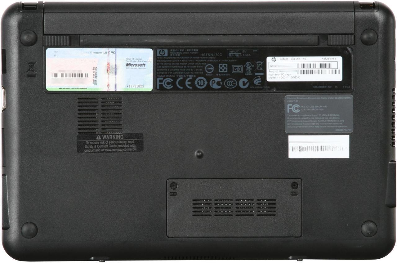 Alt view image 7 of 8 - COMPAQ Mini 110c-1100DX Intel Atom N270(1.60 GHz) 10.1" WSVGA 1GB Memory 160GB HDD NetBook
