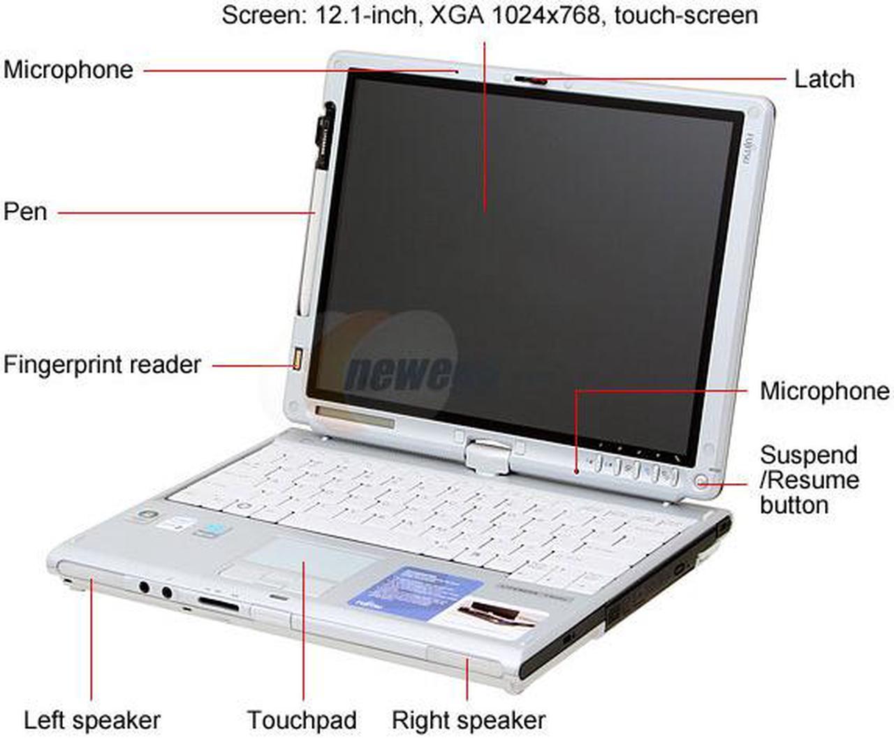 Alt view image 2 of 16 - Fujitsu LifeBook T4215(FPCM10957) 1GB Memory 12.1" 1024 x 768 Tablet PC Windows Vista Business