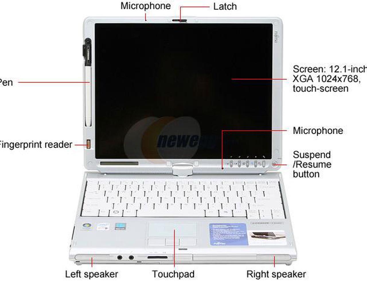 Alt view image 3 of 16 - Fujitsu LifeBook T4215(FPCM10957) 1GB Memory 12.1" 1024 x 768 Tablet PC Windows Vista Business