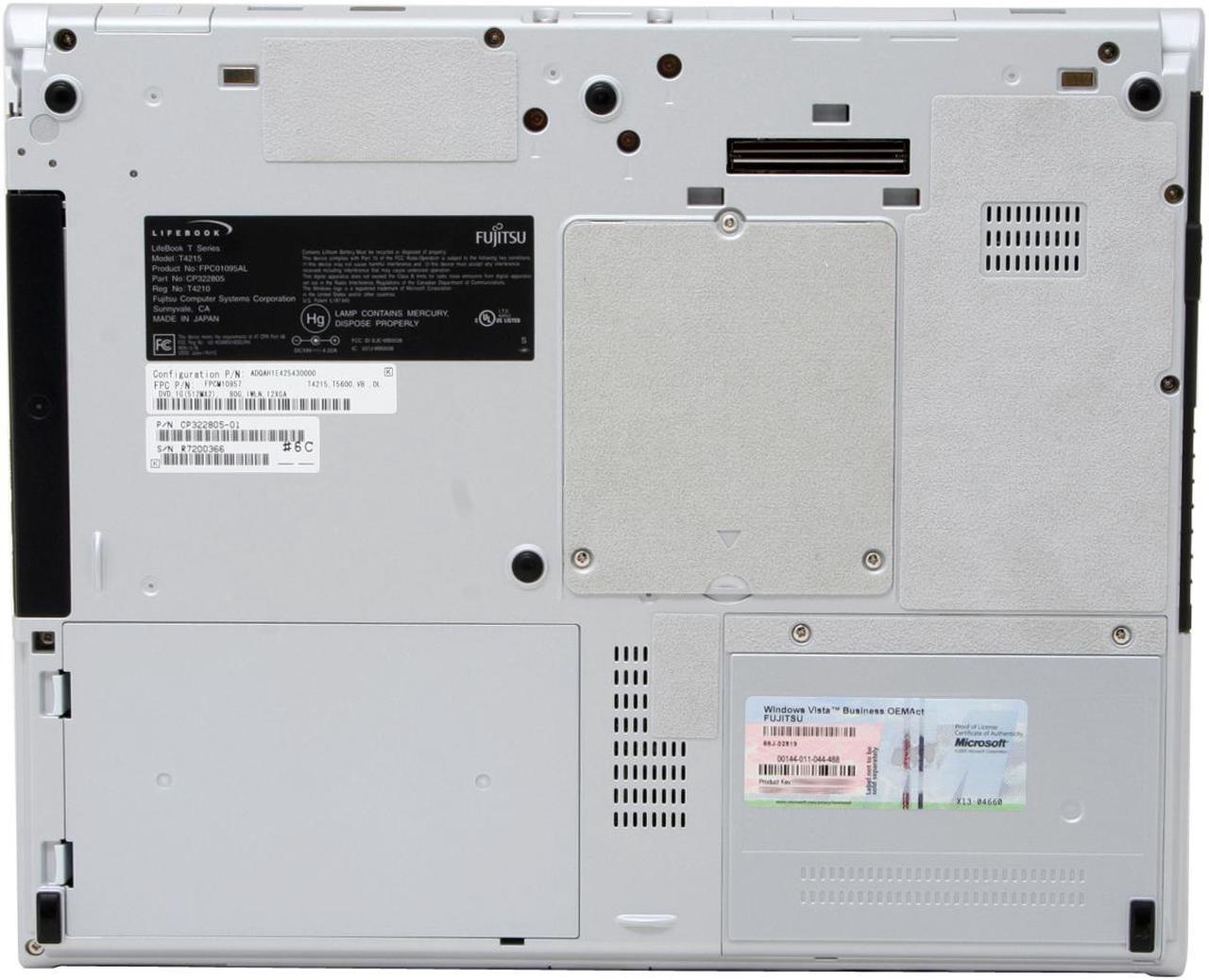 Alt view image 12 of 16 - Fujitsu LifeBook T4215(FPCM10957) 1GB Memory 12.1" 1024 x 768 Tablet PC Windows Vista Business
