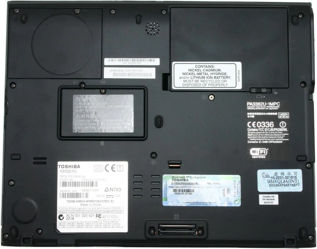 Alt view image 11 of 13 - TOSHIBA Laptop PORTEGE Intel Pentium M ULV 733 512MB Memory 40GB HDD Trident XP4m32 LP 12.1" Windows XP Professional R100